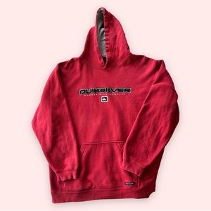 cyber y2k Quiksilver red pullover hoodie